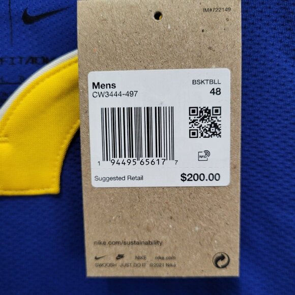 Nike Golden State Warriors Jordan Poole Icon Edition Jersey 48. Sz L MSRP $200 - Picture 8 of 8